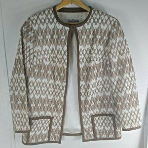 Women's VTG Swing Jacket Blazer Burt Stanley California 70s Zig Zag Stitch M/L